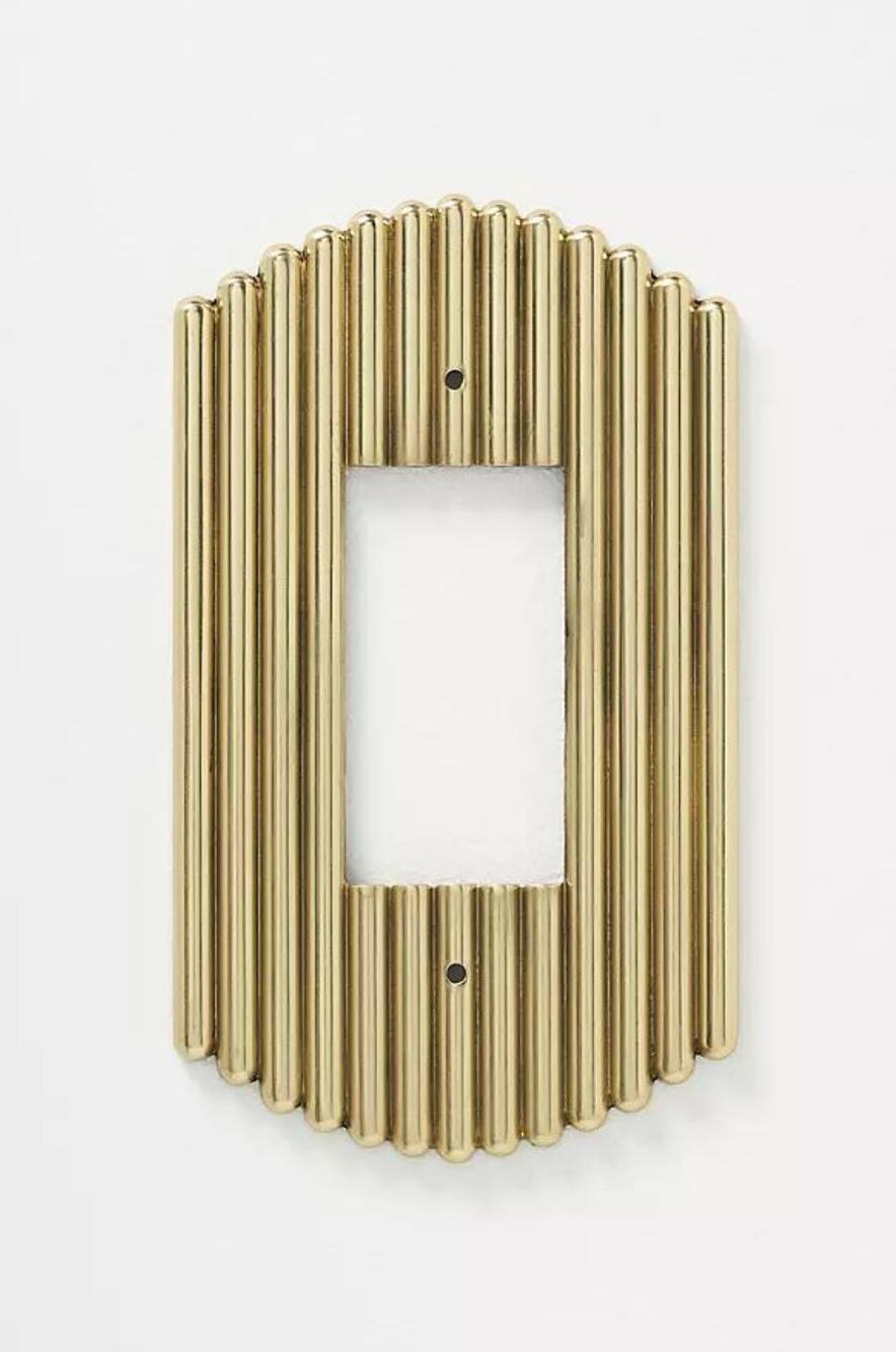 ANTHROPOLOGIE Pavia Single Rocker Gold Light Switch Plate